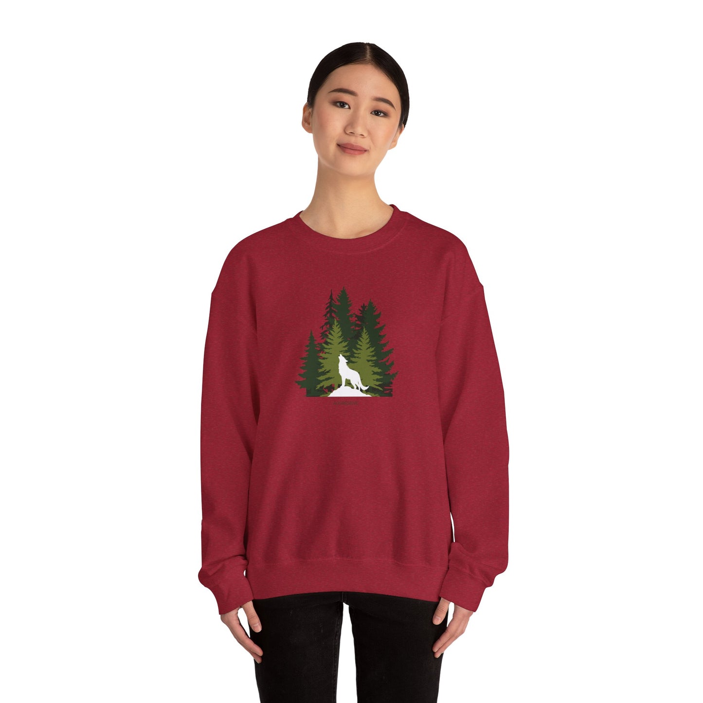 Adventure Awaits Crewneck Sweatshirt - Unisex Heavy Blend with Forest Design